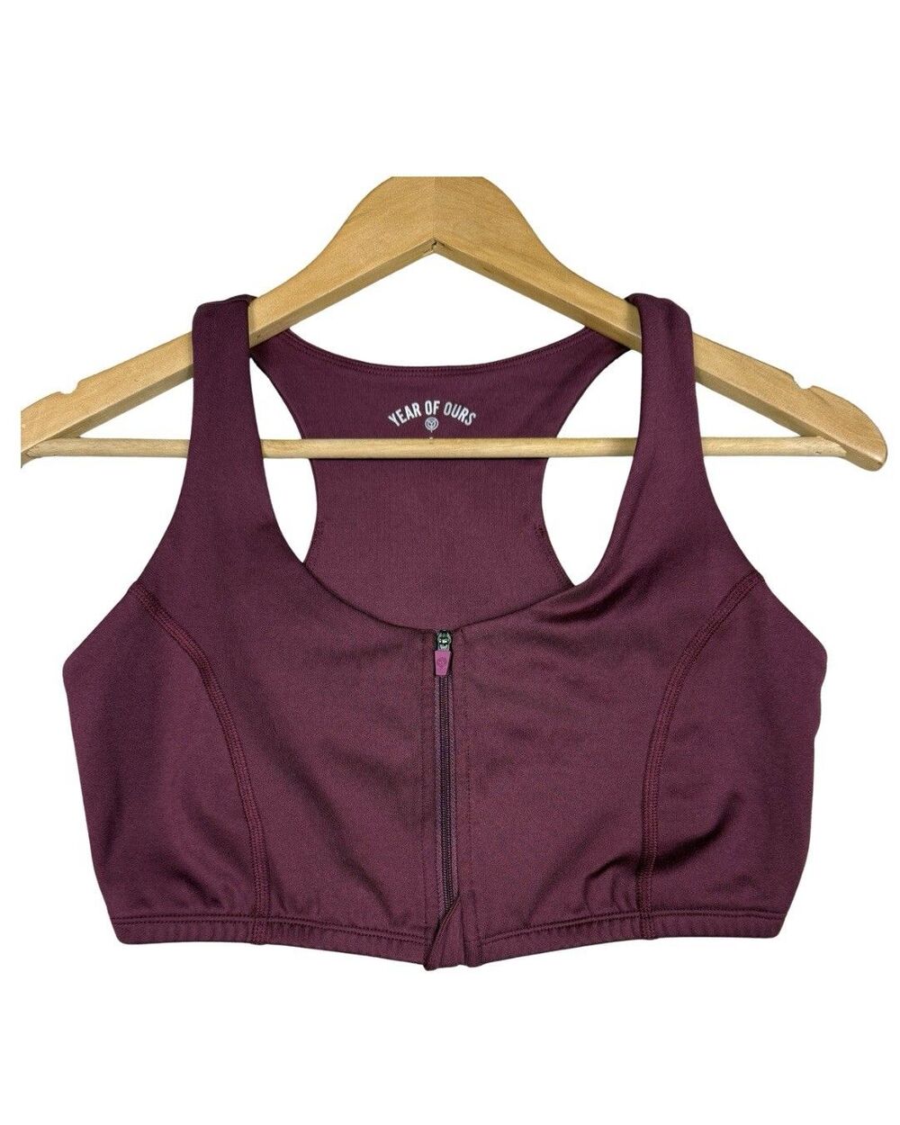 Year of Ours‎ Night Track Sports Bra Red Zip Front Womens Small